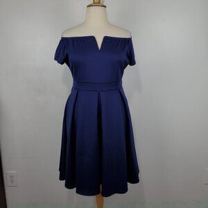 Lalagen Special Occasion Off-Shoulder 1950's Style Pleated Dress NEW NWT Size XL